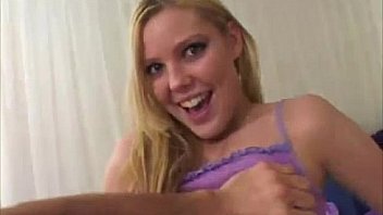 Young babe sucks a big cock pov style